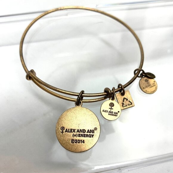 Alex and Ani Elephant Charm Bracelet - Gold Finish Expands 2"- 3.5" - Picture 2 of 2